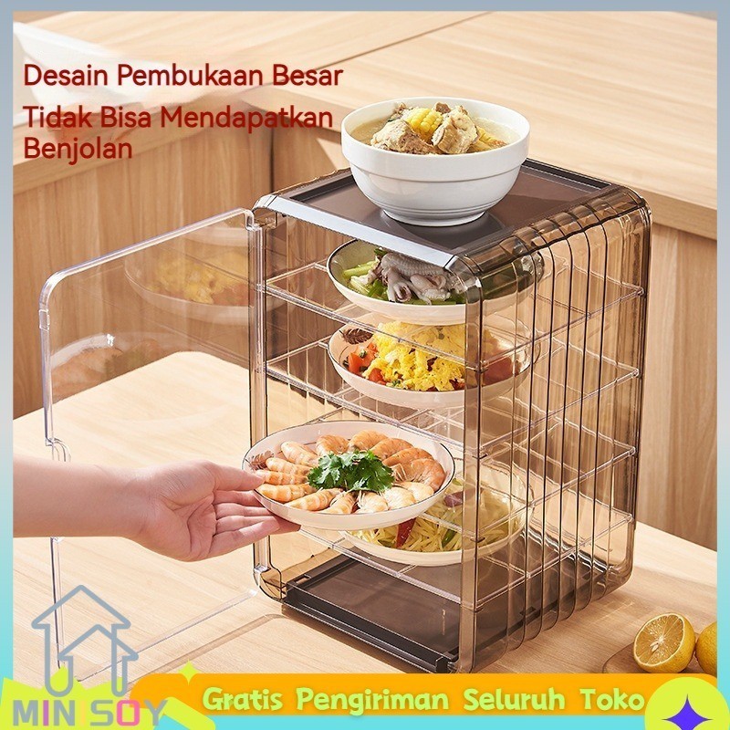 kt64rf 【COD】Tudung Saji Susun 5 Jumbo/Tudung Saji Rak Makanan/Tudung Saji Kekinian Rak/Tudung Saji R