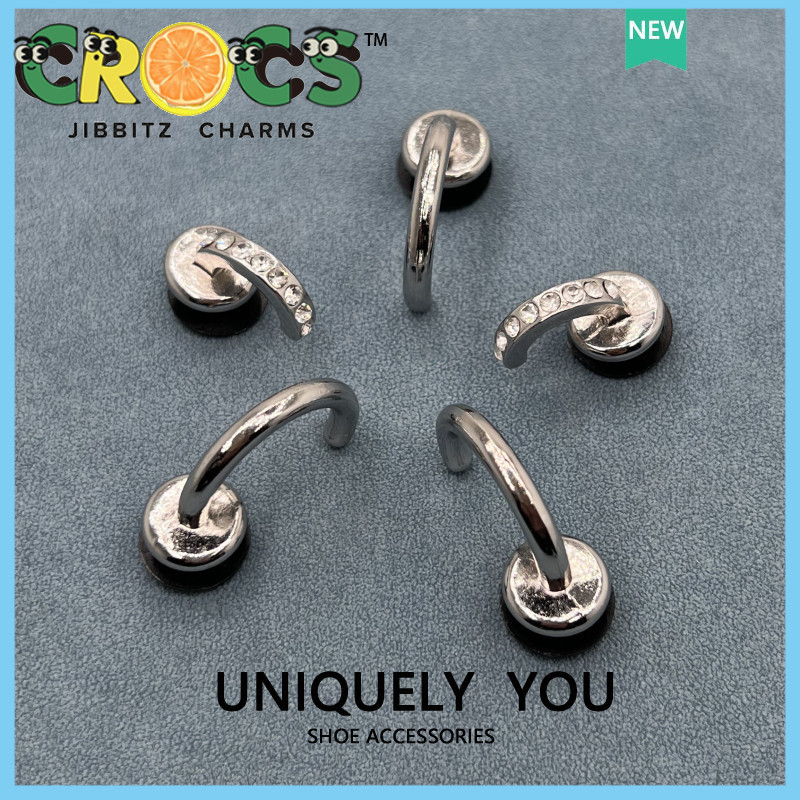 Metal jibbitz Shoe Buckle Hole Shoe Accessories Silver Hook Shoe Accessories crocs