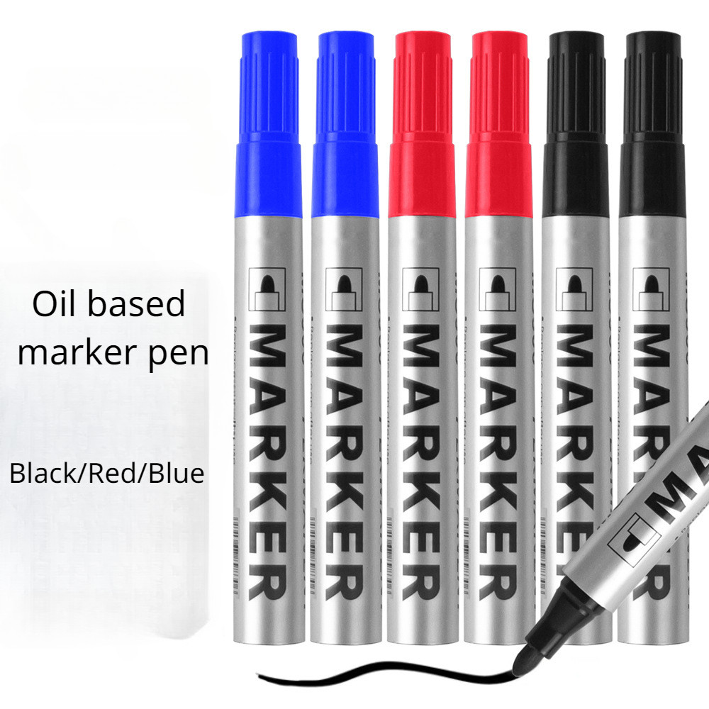 

3/6/12Pcs/Set Permanent Art Marker Pen Fine Point Waterproof Ink ThinCrude Black Blue Red Ink 2mm Fine Color Marker Pens