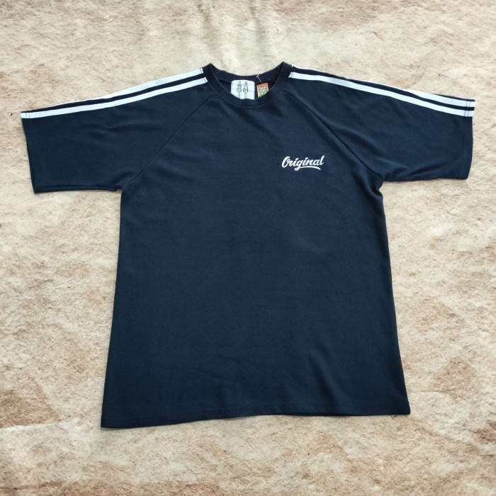 tshirt pria hitam MENS WEAR STORE striped kaos pendek pria murah bagus size L