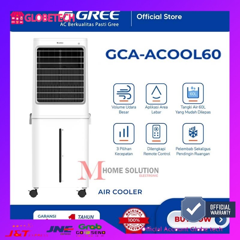 AIR COOLER GREE GCA-ACOOL60 - WITH HONEYCOMB + PRAFILTER - HUMIDIFIER DAN REMOTE CONTROL  - GARANSI 