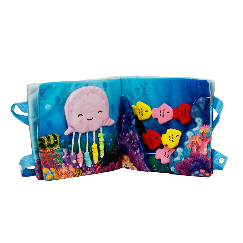 boneka edukasi soft book OCEAN LIFE 4 IN 1 ISTANA BONEKA softbook buku belajar anak mengenal hewan m