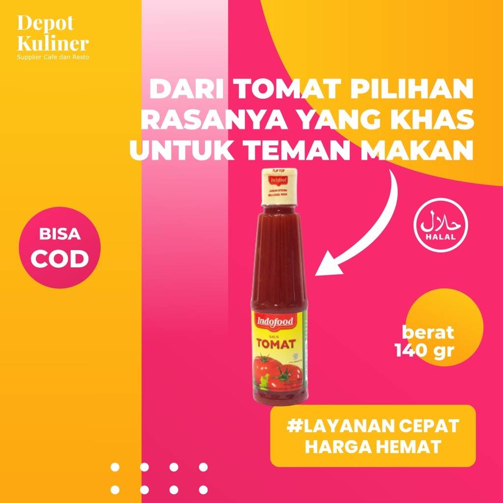 

2 Pcs Saus Tomat Indofood 140GR Botol