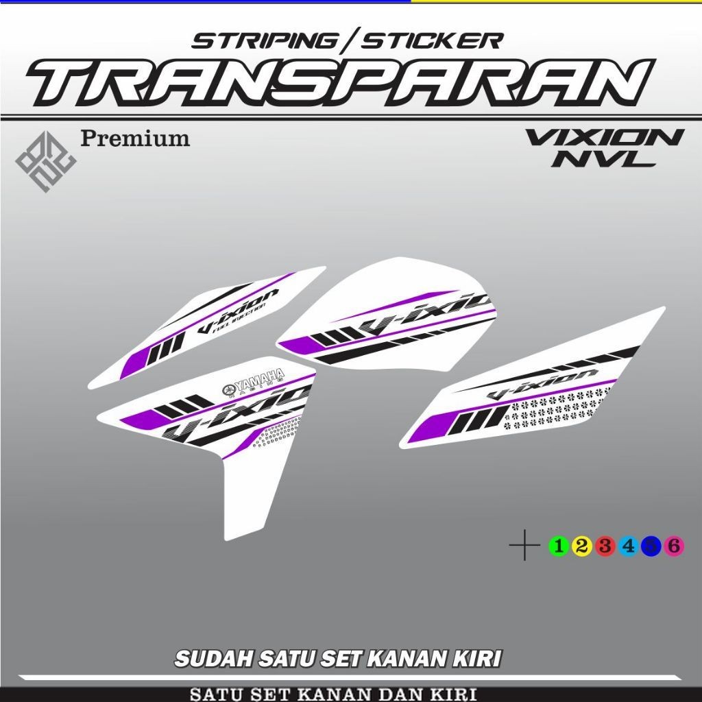 Striping Transparan Vixion New NVL Design Terbaru Sticker Bening TERLARIS