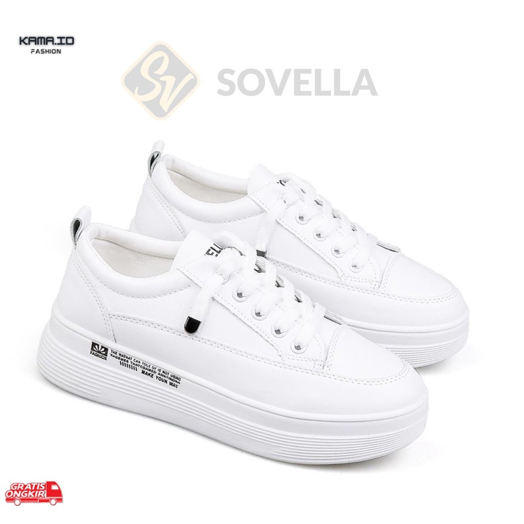 Olahraga / SOVELLA Alexa Sepatu Sneakers Olahraga Sport Kets Putih Hitam Wanita