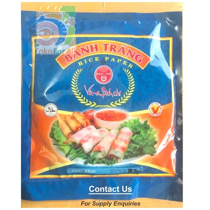 

LL BANH TRANG RICE PAPER 22 cm - KULIT LUMPIA VIETNAM - 1 PAK 400gr 45pcs