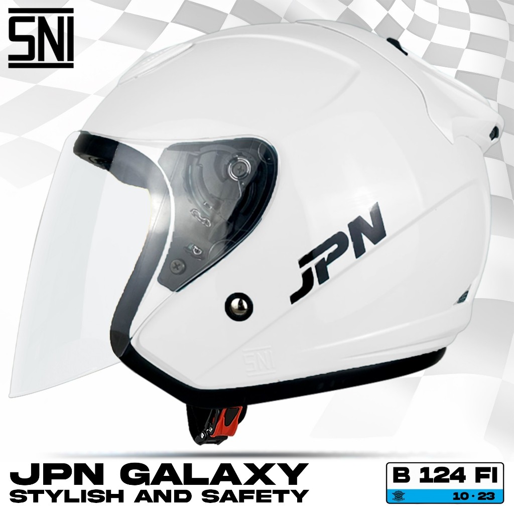 JPN GALAXY SOLID PUTIH Original Premium Standart SNI | Helm Half Face JPN GALAXY