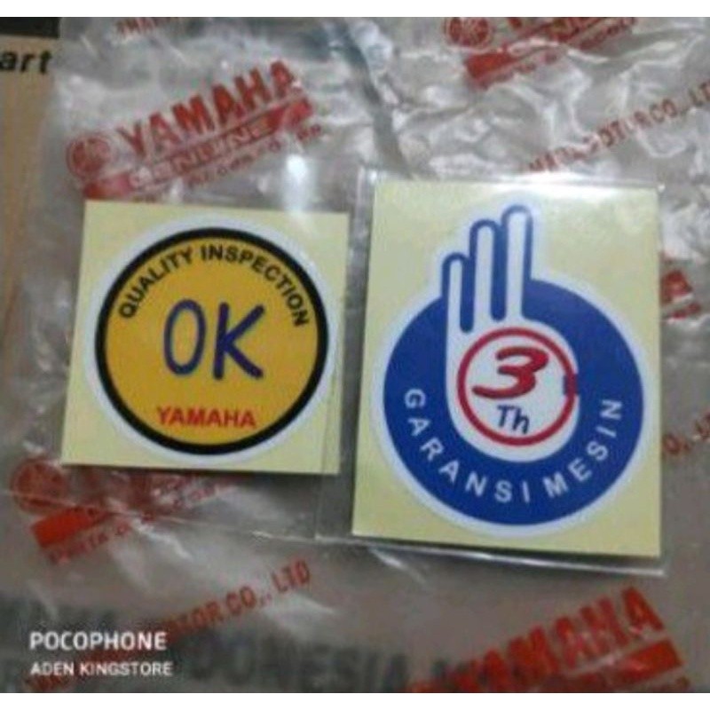 

stiker ok dan garansi tangki yamah RX-king RxK RXS