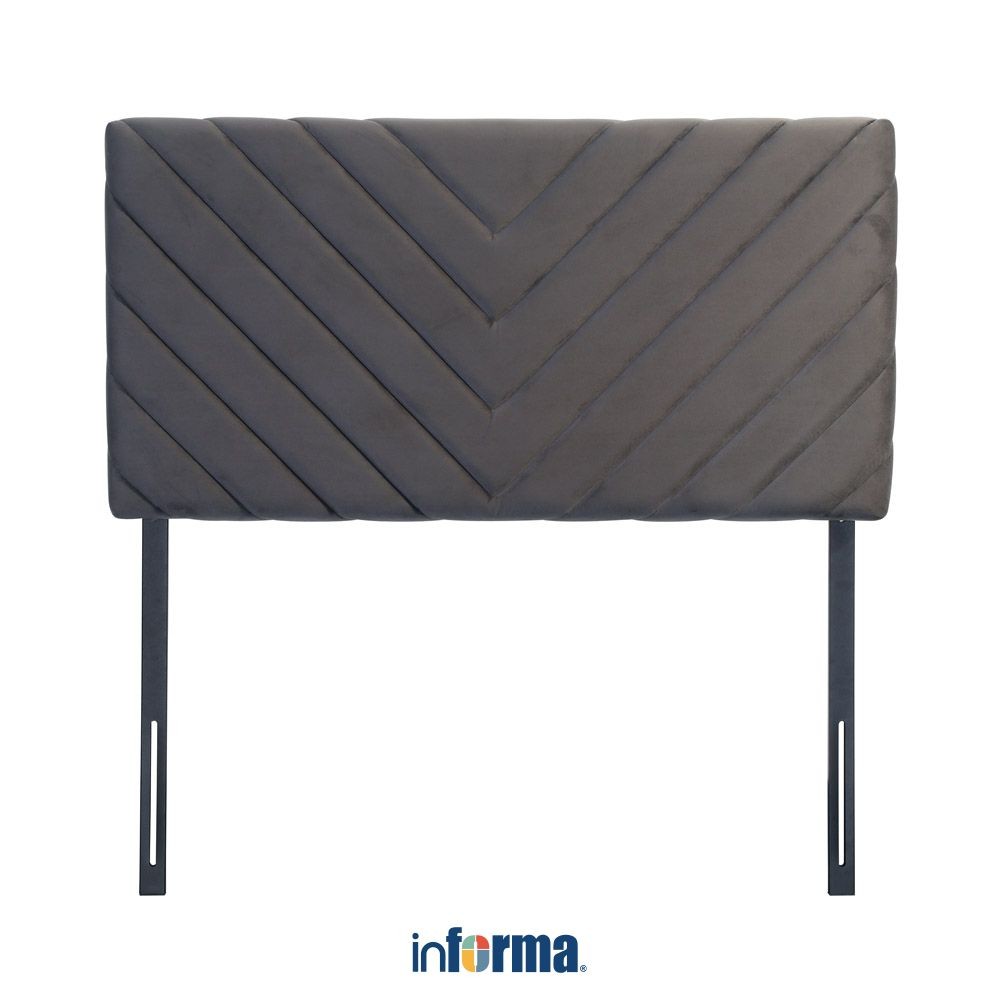 Informa 180X200 cm Lugo Headboard Velvet - Abu-Abu Sandaran Kasur Aksesoris Tempat Tidur Papan Kepal