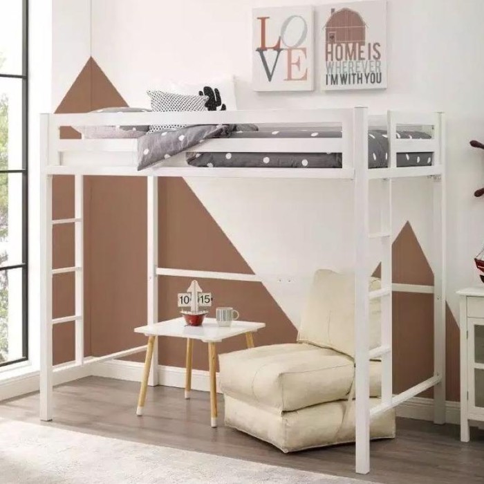 ranjang besi susun kolong/mezzanine bed/ranjang besi tingkat/dipan susun