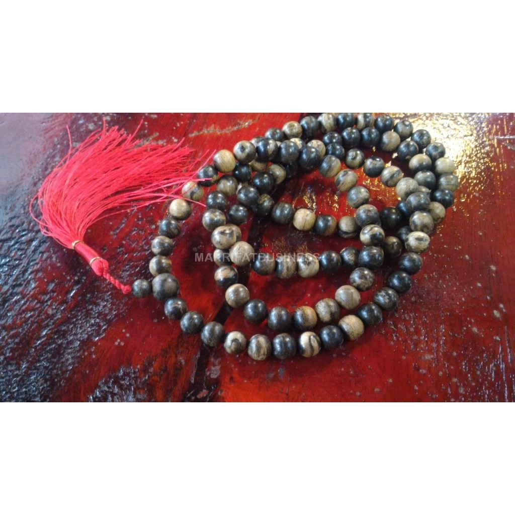MAKRIFATBUSINESS Kalung Japamala Tasbih Buddha KAYU GAHARU CENGKEH PAPUA 108 biji 10 mm