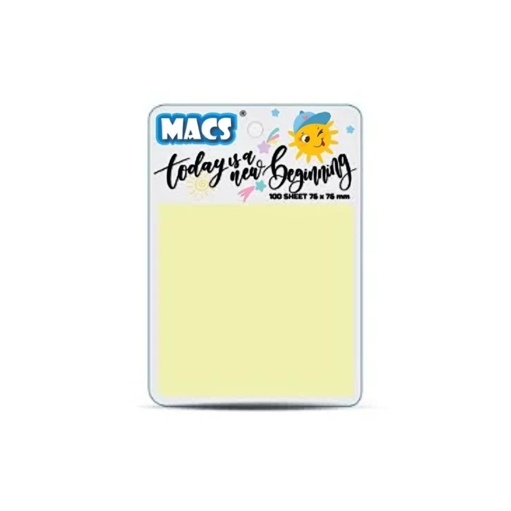 

MACS STICKY NOTE 76X76 MM 100 LEMBAR YELLOW