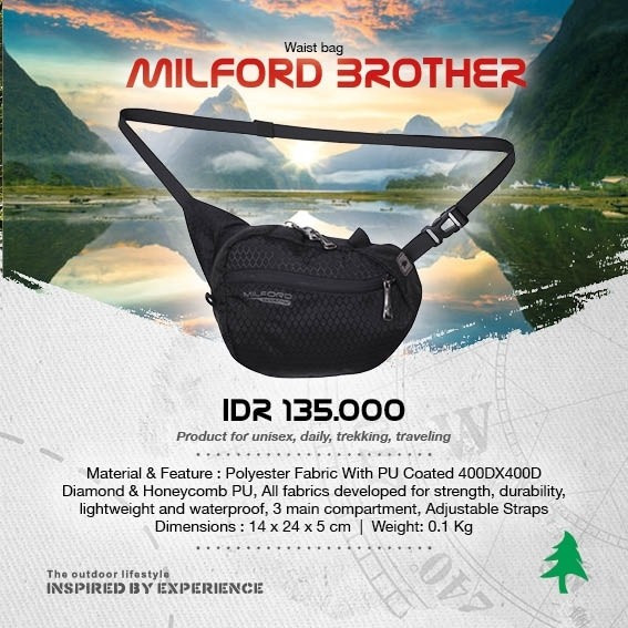YT64BJ Tas Pinggang Waistbag Consina Milford Brother | Tas Selempang Pria dan Wanita Tas Bahu Consin
