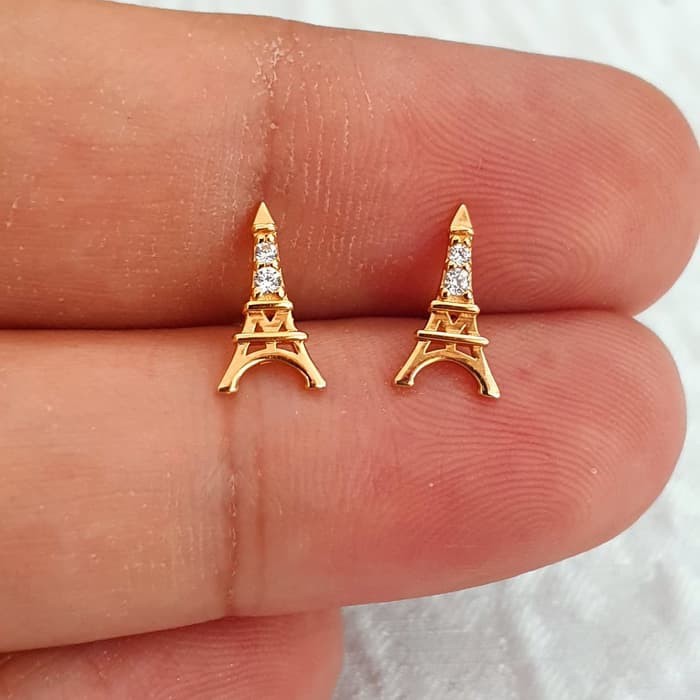 anting tusuk eiffel tower emas 70% 700 70 % variasi