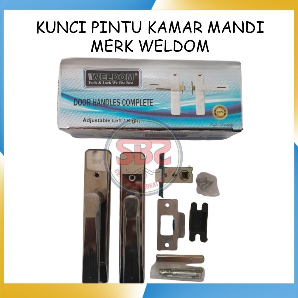 WELDOM KUNCI PINTU WC / KAMAR MANDI - HANDLE GAGANG KUNCI PINTU KAMAR MANDI TOILET WELDOM - CHROME
