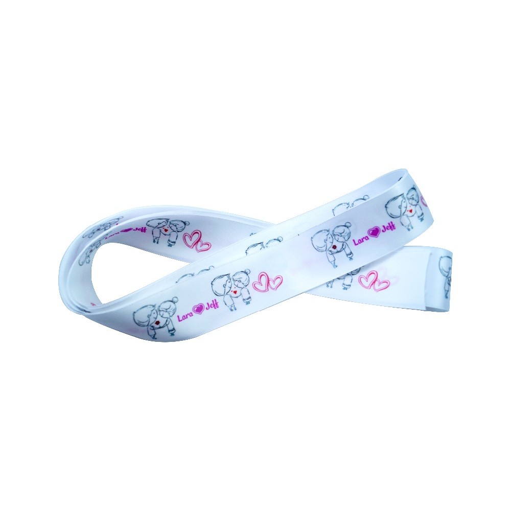 

HAOSIHUI Custom Satin Ribbons Personalized Logo Printed Single Face 10~50~100 Yards Polyester for Gift Wedding Birthday DIY Tape