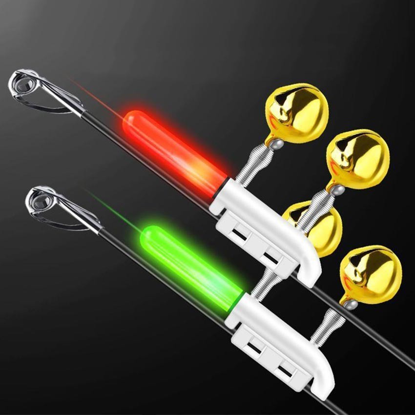 Lonceng Alarm Pancing Double Bel Pancing Lampu Led Luminous Light Alarm Lonceng Menyala Ikan