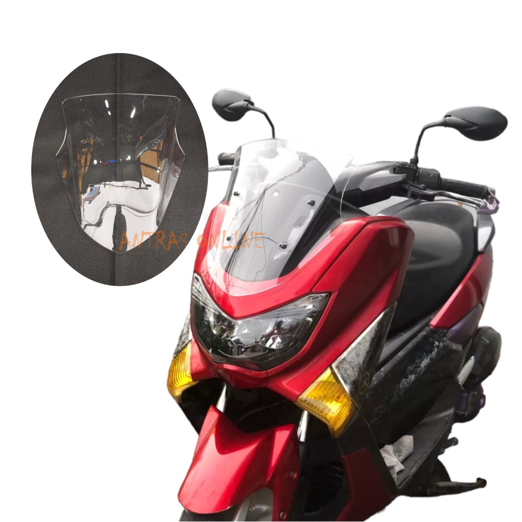 Visor Nmax Old 2015-2019 Model Standar Bening Dan Riben - Windshield Motor