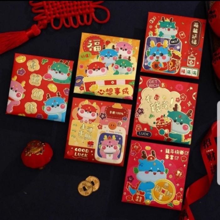 

Angpao kotak imlek 2024 shio naga sincia CNY 6 pcs - KOTAK 17-26