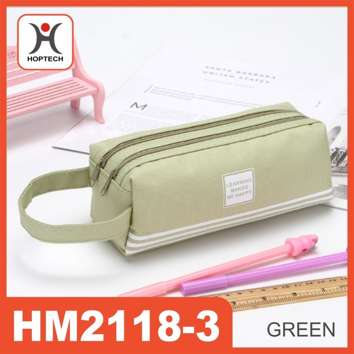

Homify Living Kotak Pensil / Stationery Dual Zipper / Dompet Pensil 2 Pouch - Green