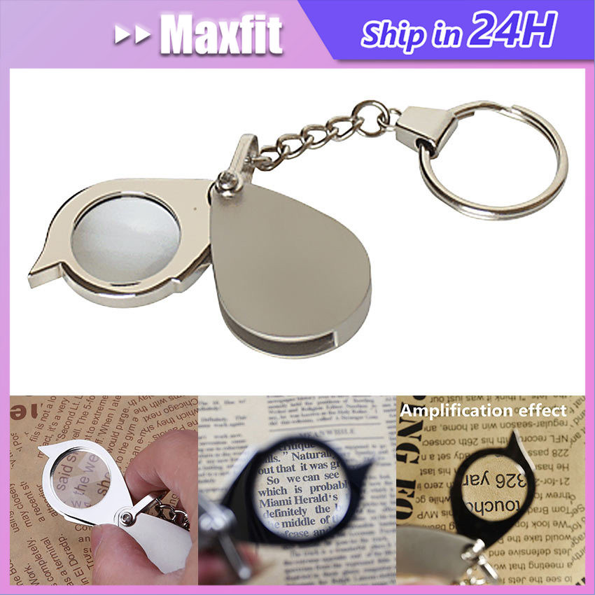 

Kaca Pembesar Gantungan Kunci Lipat 15X 20Mm Stainless Mini Portable Lensa Magnifier Handheld Orang Tua Membaca Kaca Pembesar Mainan Anak