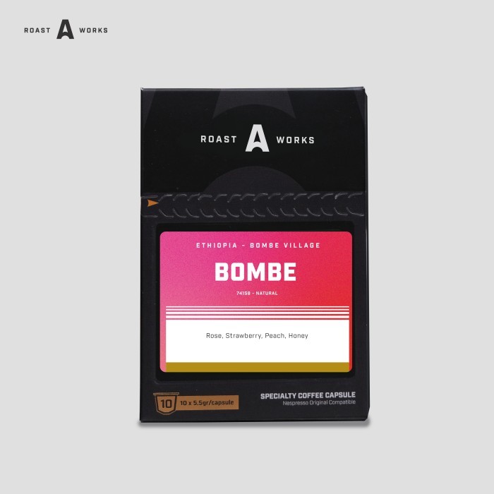 

Ethiopia Bombe Village Bombe 74158 Natural - Nespresso Compatible Capsule - A Roastworks - (10 x 5.5gr/capsule)