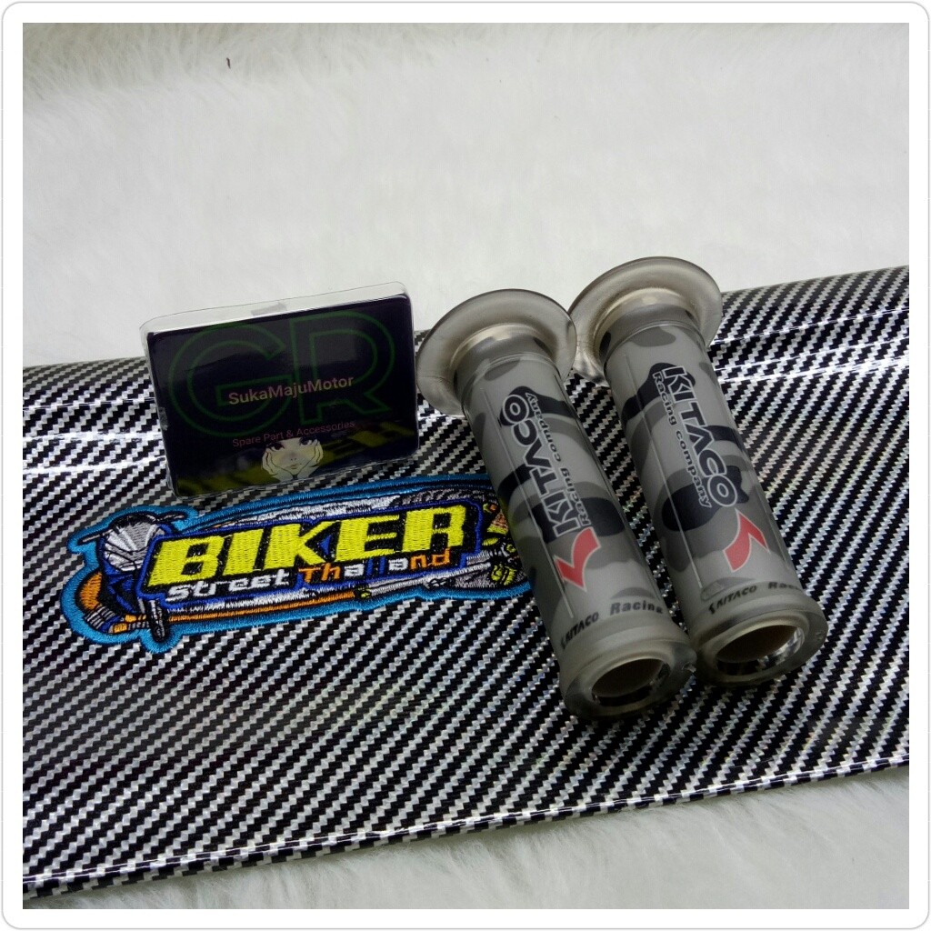 

#CLN# Paket Variasi Handgrip handfat Karet Kitaco Army+Kulit Jok Karbon Biker Universal