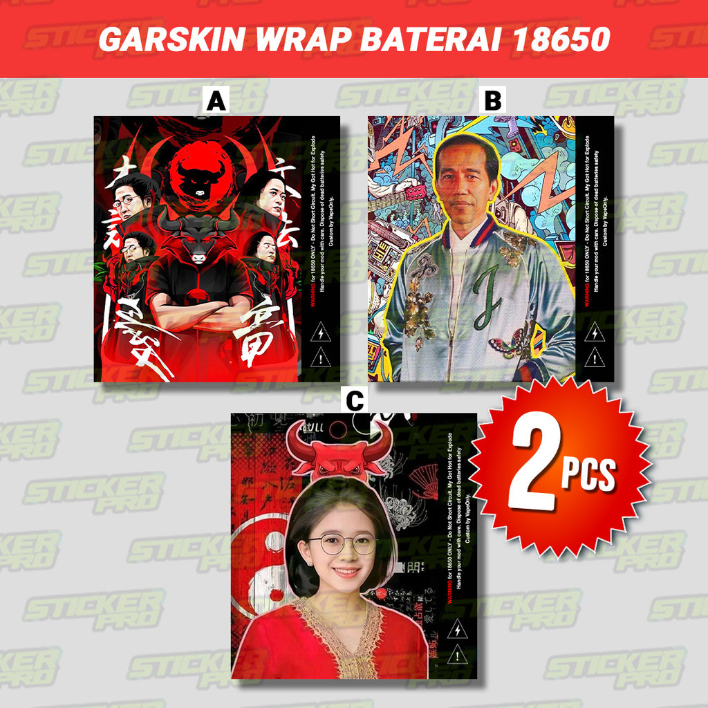 

Stiker Garskin Wrap Baterai Battery 18650 - PDIP