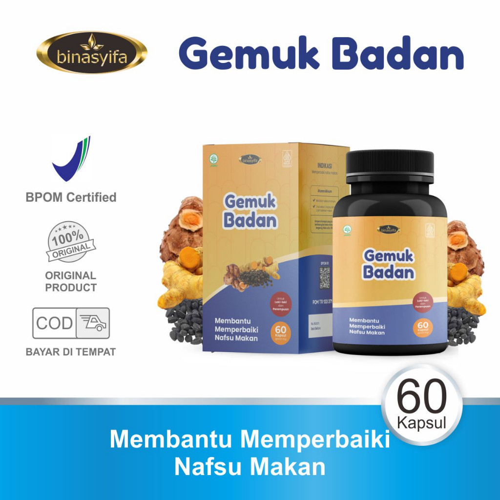 Kapsul Gemuk Badan BPOM 60 KAPSUL Penambah Berat Badan / Penggemuk Badan Dewasa Tambah Nafsu Makan H