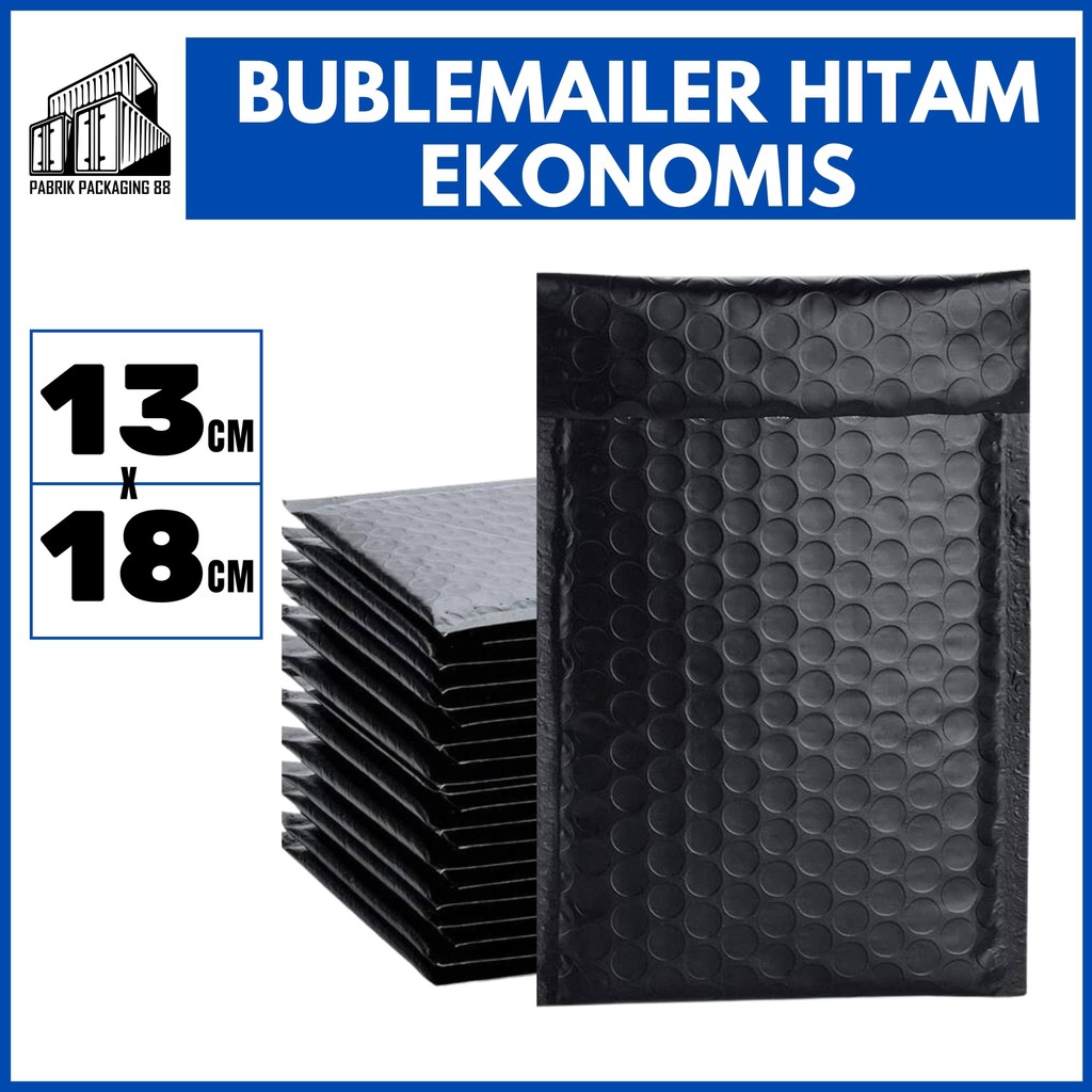 

Amplop Bubble Mailer Wrap 13x18 cm Hitam Premium Quality MURAH