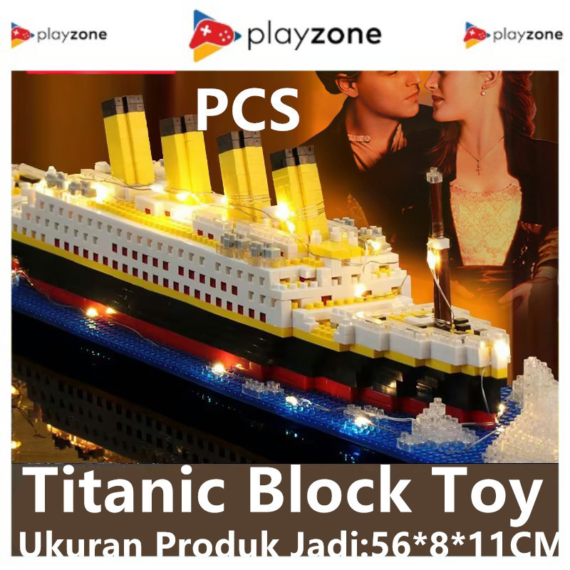 1878Pcs Mainan anak laki laki Titanic / Mainan kapal Titanic / Mini Bricks Model Titanic Cruise Ship