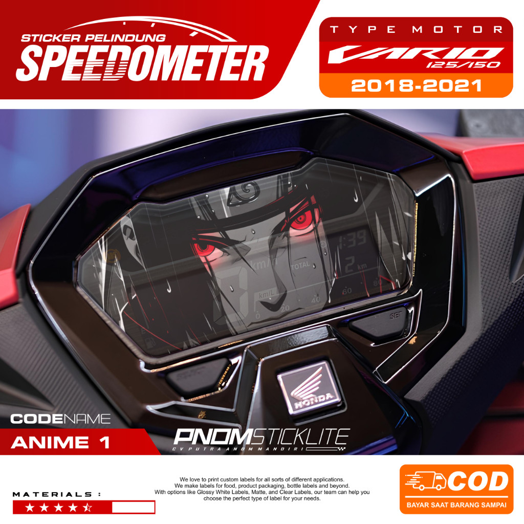 STICKER ANTIGORES SPEEDOMETER VARIO NEW 125 150 160 STIKER PELINDUNG SPEEDOMETER VARIO MOTIF ANIME