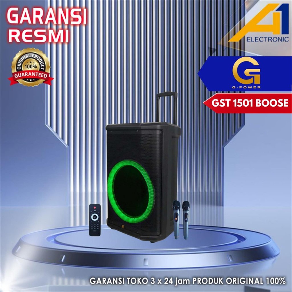 Speaker G POWER GST1501 / GST 1501 BOOSE  Wireless Portable 15inch