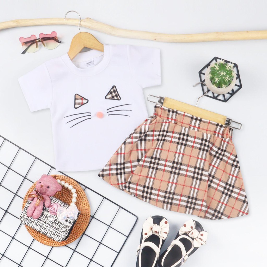 RB Owlet - Setelan Rok Anak Perempuan Model Korea / Setelan Rok Bordir / Setelan Rok Anak Cute /