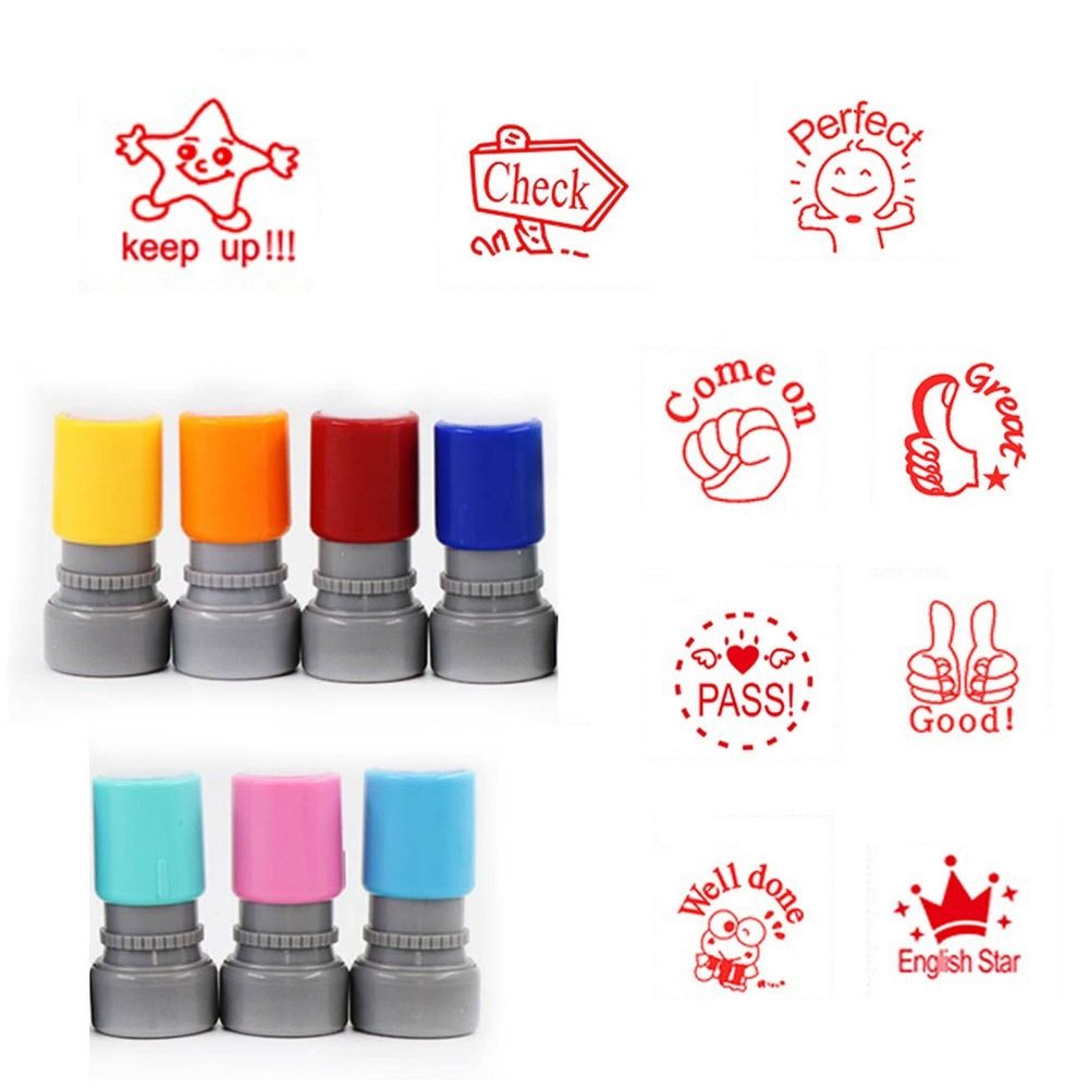 

1PC Scrapbooking Decor Children Toy Stamps Cute Kids Gifts DIY English Commentary Stamp Encouragement Seals Children