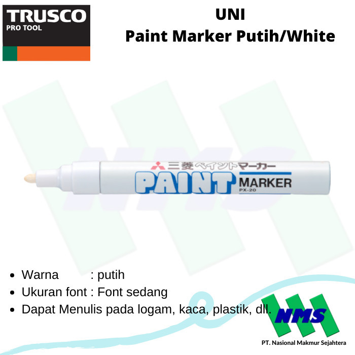 

jt Spidol UNI Paint Marker Warna Putih PX20.1 Permanent TRUSCO 337-1115