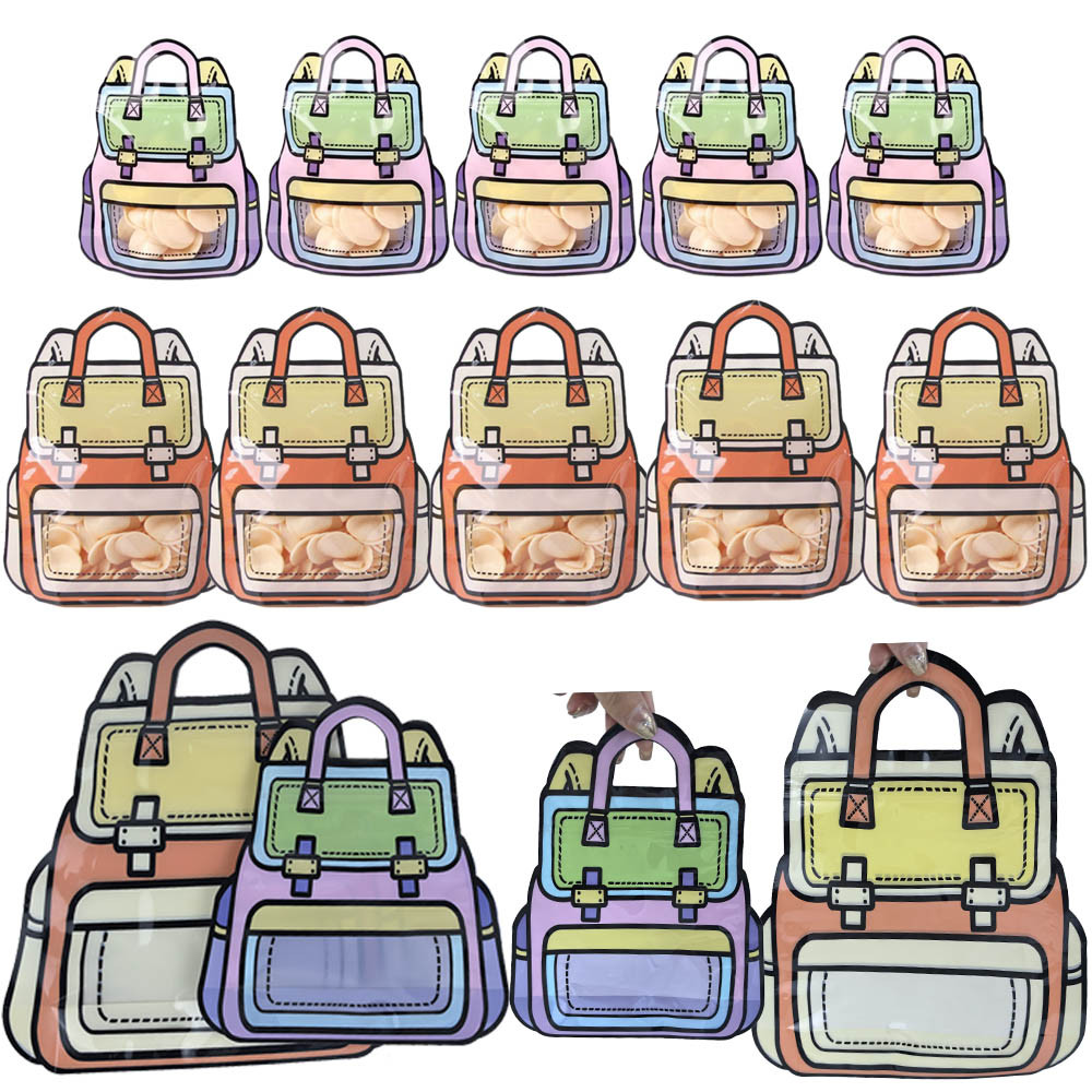 

2/5/10/20pcs Creative Gifts Packaging Bags School Bag Shape Candy Snack Self-lock Bags Kids Birthday Party Decors Gifts Handbag