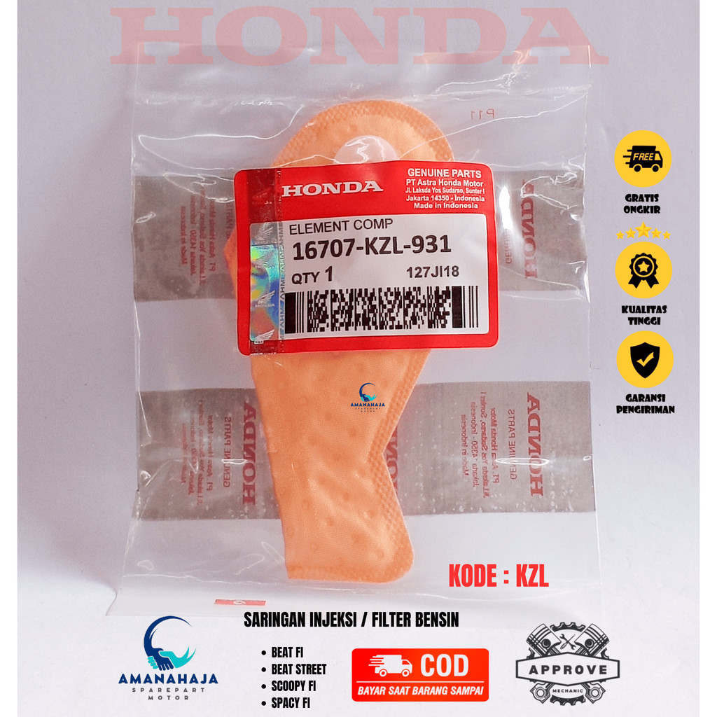 ( GARANSI ) ORI SARINGAN INJEKSI POMPA BENSIN  BEAT F1 (KZL) | SPAREPART ORIGINAL MOTOR  SUKU CADANG