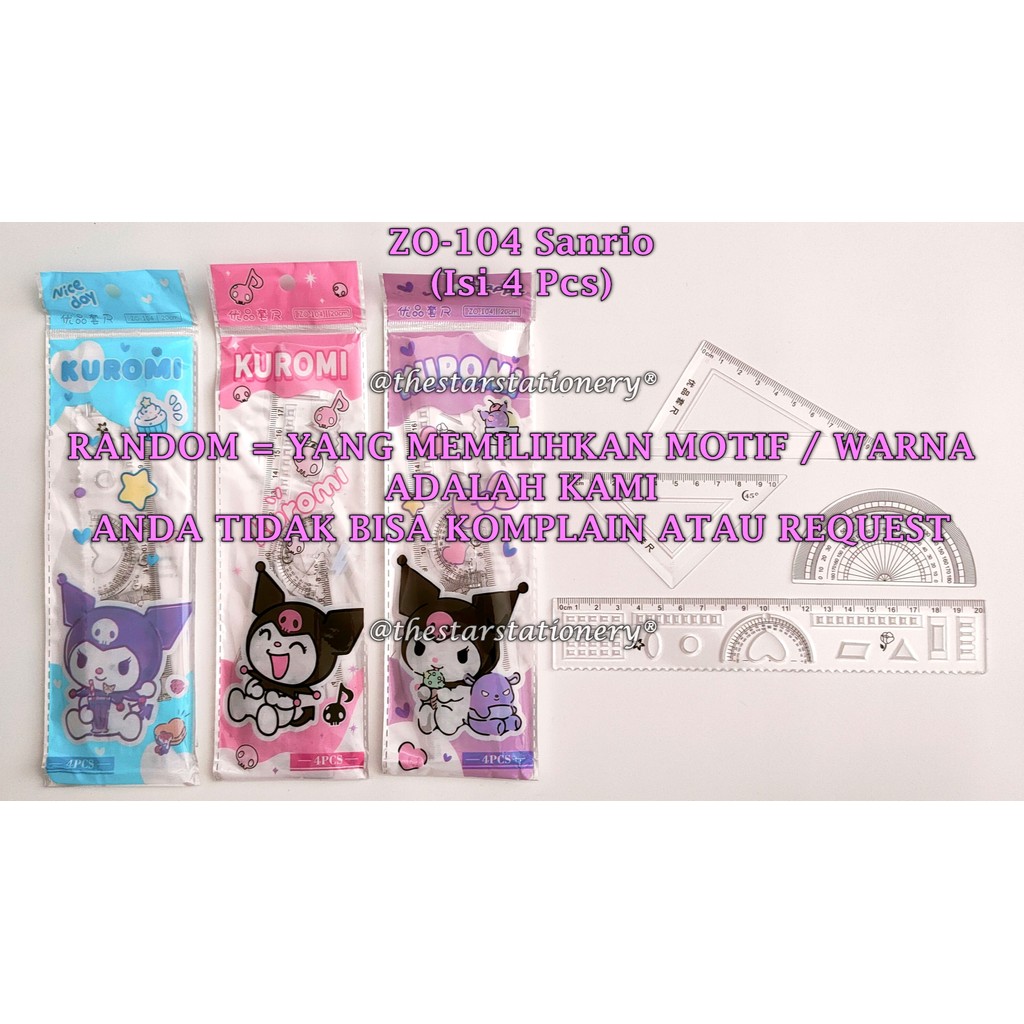 

(1 Set/4 Pcs) GROSIR Penggaris Set Fancy / Penggaris Sanrio Set / Penggaris Set GXIMP ZO-101 ZO-104