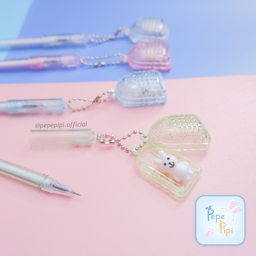 

4 &12 pcs Pena Gantungan Ransel Kelinci Pen Bolpen Pulpen Bolpoin Karakter rabit rabbit