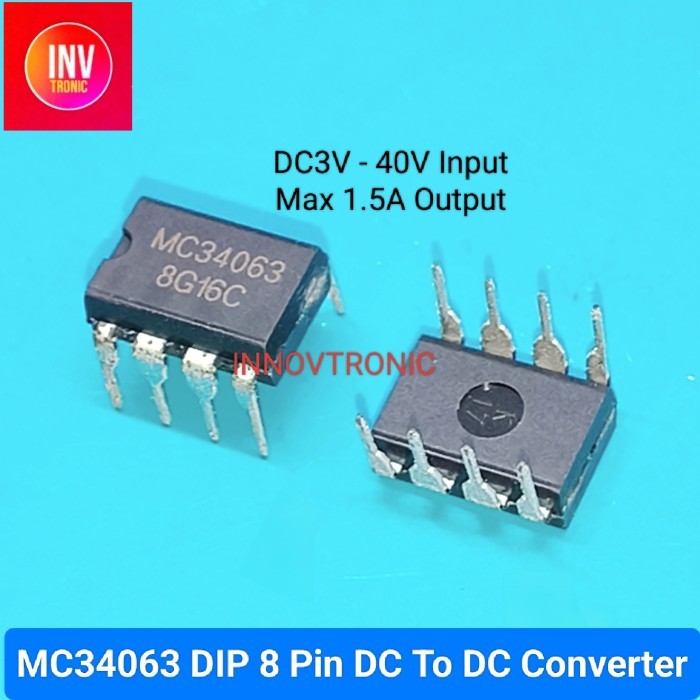 IC MC34063 MC34063A DC3V - 40V 1.5A DC To DC Step Up Step Down Converter DIP 8 Pin