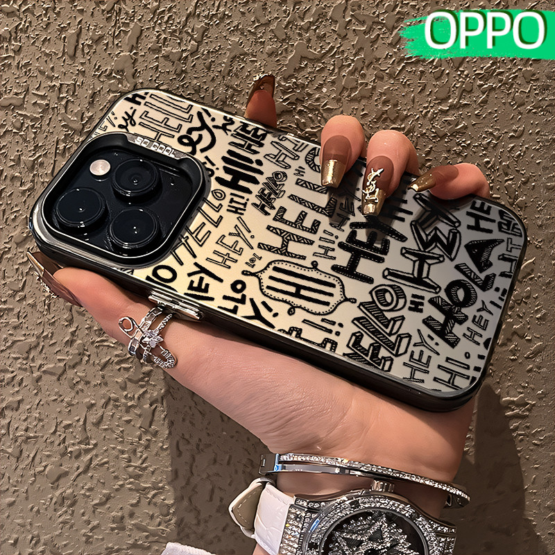 Keren Coretan Glossy Hologram PC Case OPPO A18 A57 A16 A15 A17 A60 A3x A3s A5s A54 A53 A12 A31 A58 A
