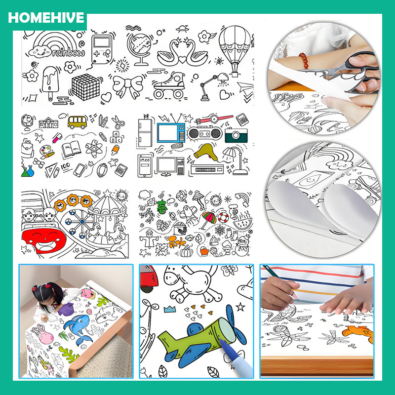 

Kertas Mewarnai Jumbo Anak / Kertas Gambar Mewarnai Besar Poster Doodle Coloring Sheet Jumbo 3 METER Graffiti Scroll