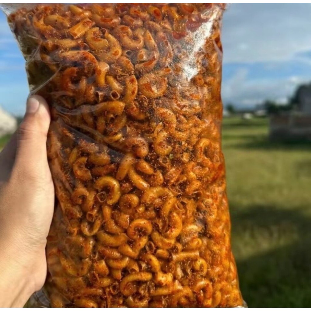

MAKARONI CIKRUH 500GRAM / MAKARONI GORENG PEDAS CIKRUH DAUN JERUK /MAKARONI PIPA Snacks food Cemilan