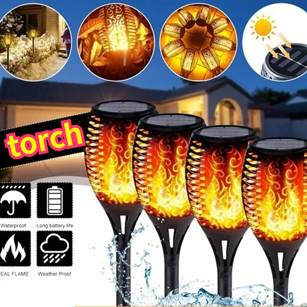 Lampu Taman Tancap Obor Api Tenaga Matahari Lampu Taman Obor Solar LED Lampu Solar Obor Tenaga Surya