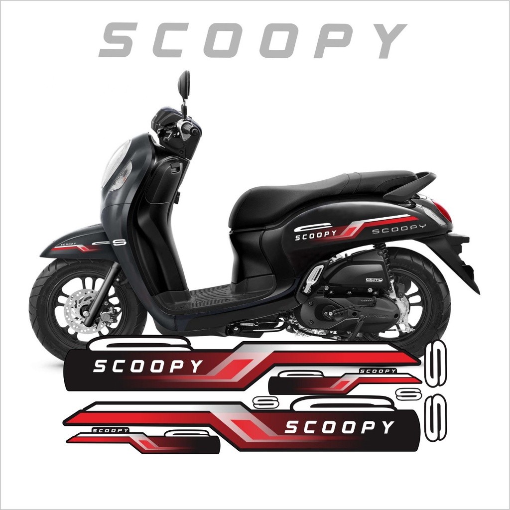 STRIPING VARIASI SCOOPY 2021 LIS MINIMALIS STICKER STIKER LIS  SCOOPY 2021 MERAH