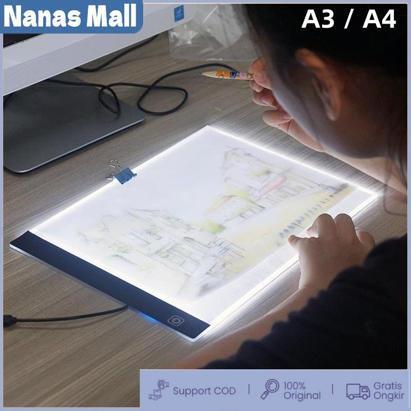 

【READY】A3/A4 LED Drawing Tracing Board Stensil Board Papan Jiplak Gambar LED Anak Dewasa Copy Board Papan LED Light Pad Ultra Slim