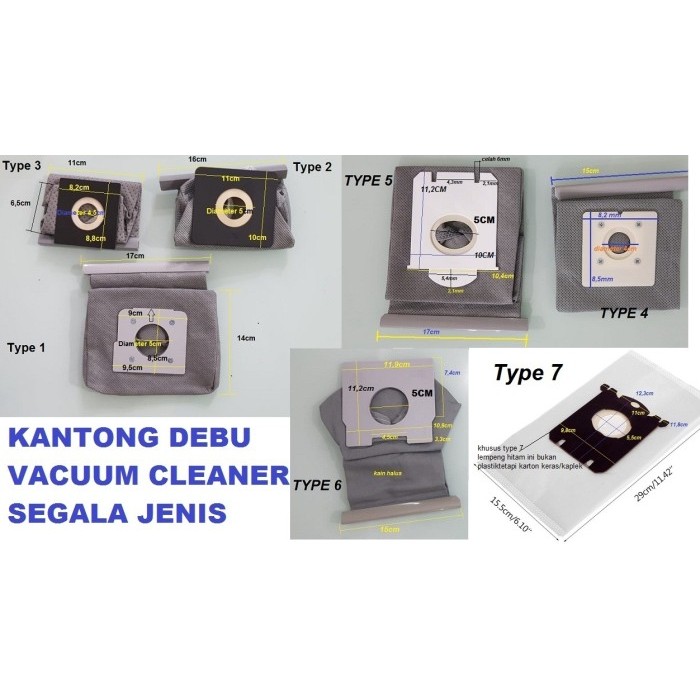 Kantong Debu Vacuum Cleaner Universal Kain Non Woven Dapat Dicuci - Type2 Kertas
