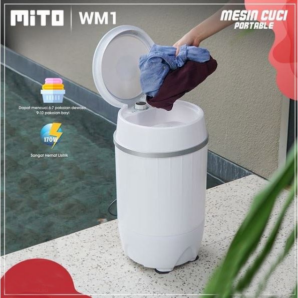 Mesin cuci portable Mito WM1 - Mesin Cuci Mini Portable 3,5 KG