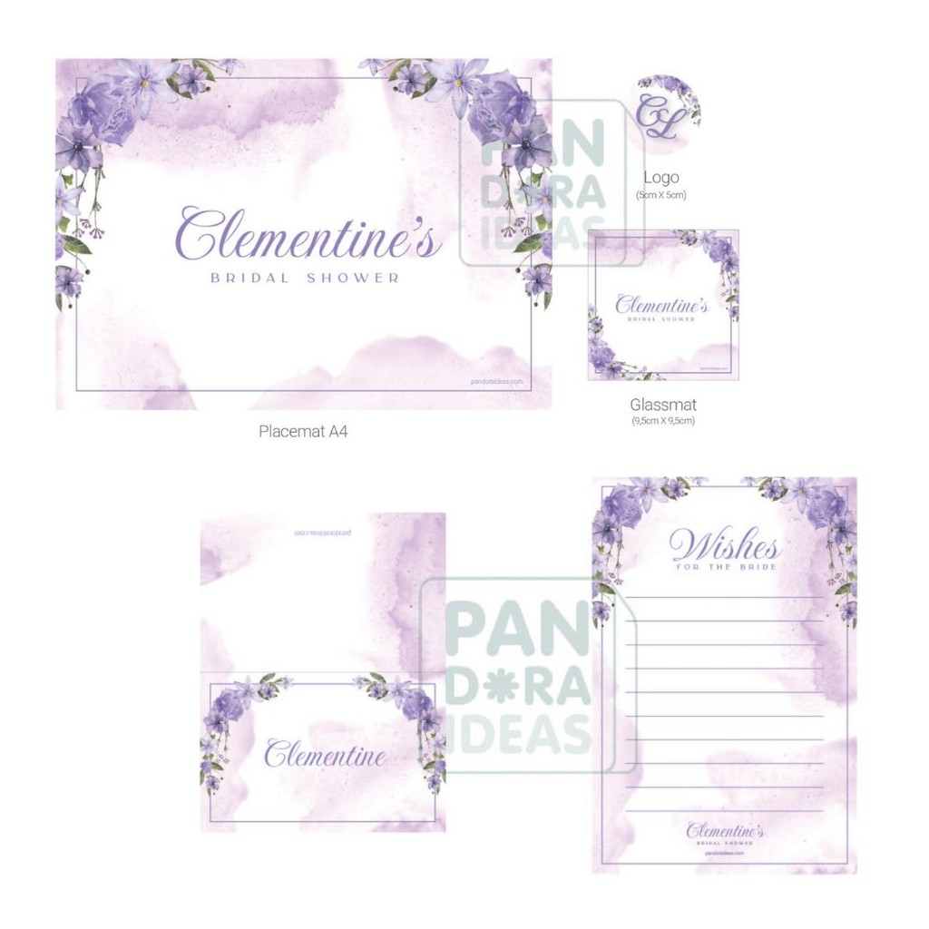 Bridal Baby Shower Party Printable Table Set Decoration Flower Theme